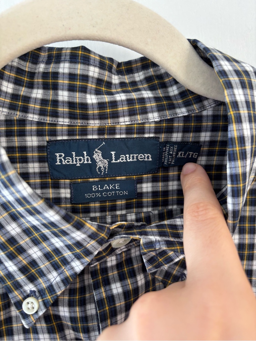 Ralph Lauren Blake XL Plaid Button Down Shirt 100% Cotton Old Money Academia - Picture 5 of 11